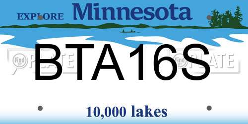 BTA16S Minnesota License Plate