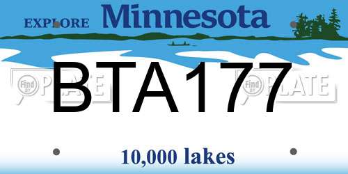 BTA177 Minnesota License Plate