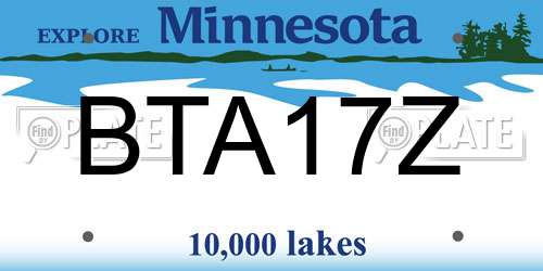 BTA17Z Minnesota License Plate