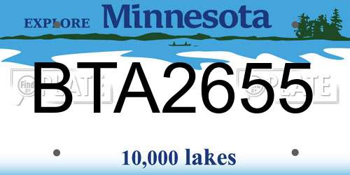 BTA2655 Minnesota License Plate