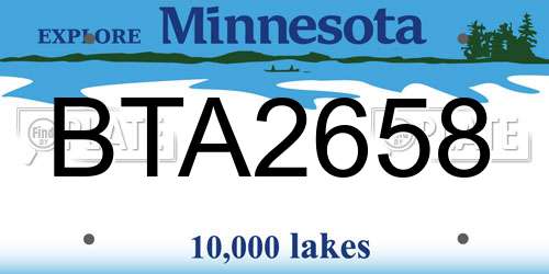 BTA2658 Minnesota License Plate