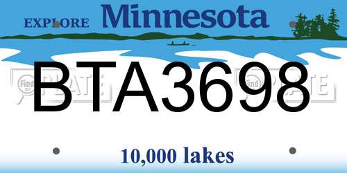 BTA3698 Minnesota License Plate