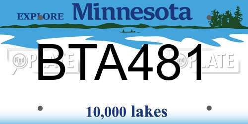 BTA481 Minnesota License Plate