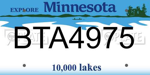 BTA4975 Minnesota License Plate