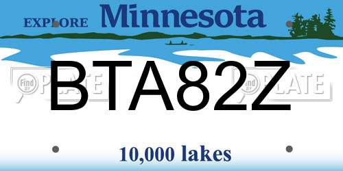 BTA82Z Minnesota License Plate