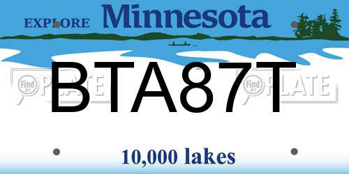 BTA87T Minnesota License Plate
