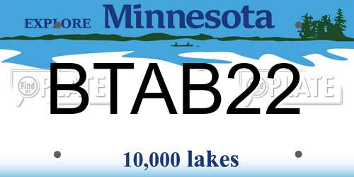 BTAB22 Minnesota License Plate