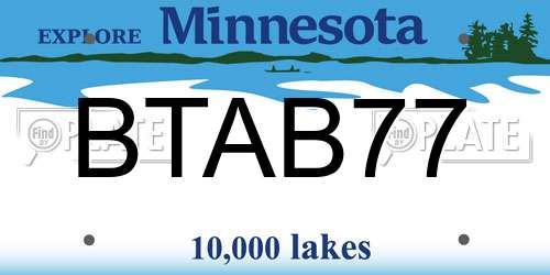 BTAB77 Minnesota License Plate