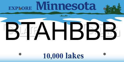 BTAHBBB Minnesota License Plate
