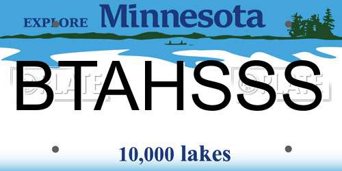 BTAHSSS Minnesota License Plate