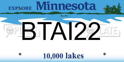 BTAI22 Minnesota License Plate