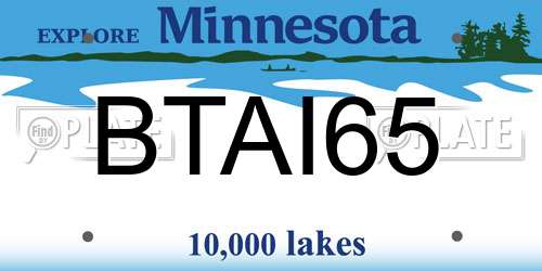 BTAI65 Minnesota License Plate