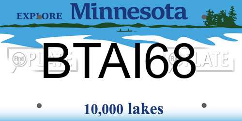 BTAI68 Minnesota License Plate