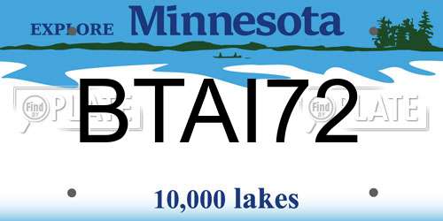 BTAI72 Minnesota License Plate