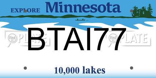 BTAI77 Minnesota License Plate
