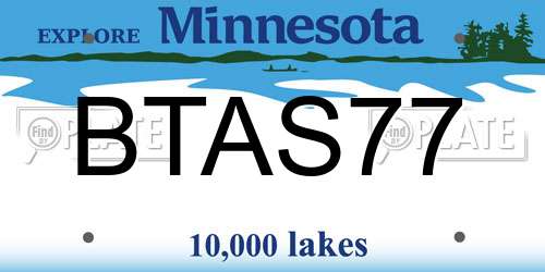 BTAS77 Minnesota License Plate