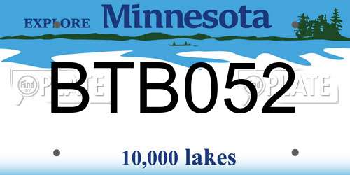 BTB052 Minnesota License Plate