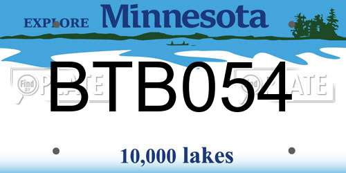 BTB054 Minnesota License Plate