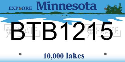 BTB1215 Minnesota License Plate