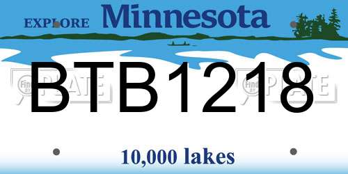 BTB1218 Minnesota License Plate
