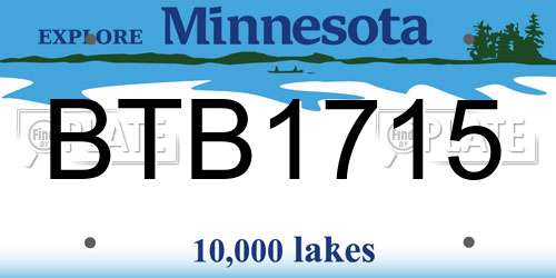 BTB1715 Minnesota License Plate