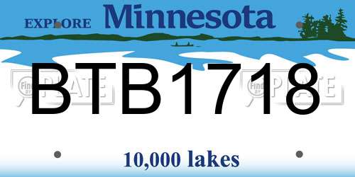 BTB1718 Minnesota License Plate