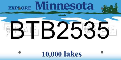 BTB2535 Minnesota License Plate