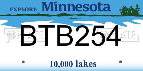 BTB254 Minnesota License Plate