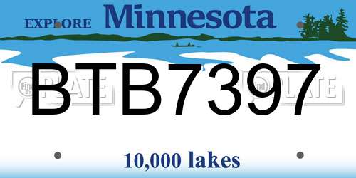 BTB7397 Minnesota License Plate