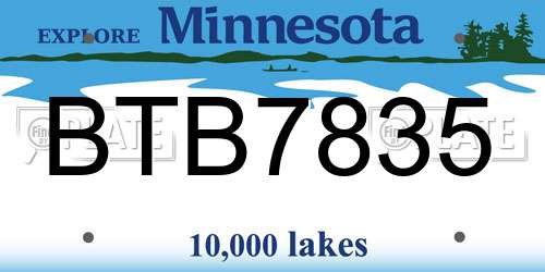 BTB7835 Minnesota License Plate