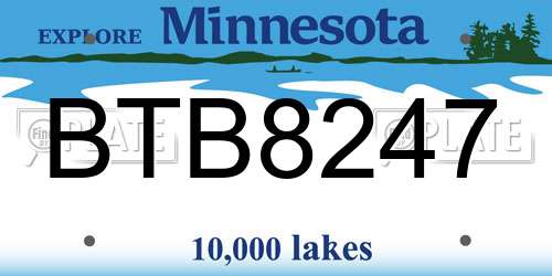 BTB8247 Minnesota License Plate