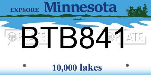 BTB841 Minnesota License Plate