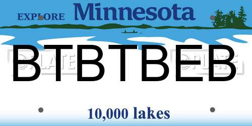 BTBTBEB Minnesota License Plate