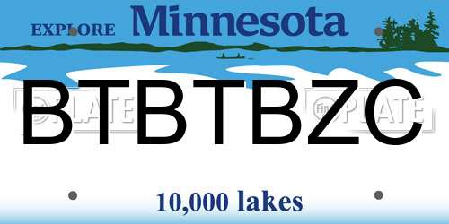 BTBTBZC Minnesota License Plate