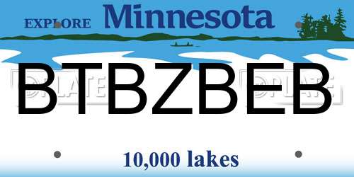BTBZBEB Minnesota License Plate
