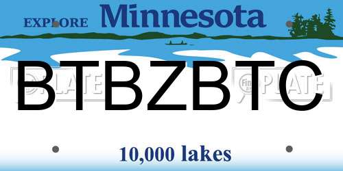 BTBZBTC Minnesota License Plate