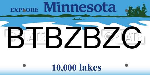BTBZBZC Minnesota License Plate