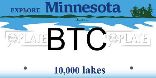 BTC Minnesota License Plate