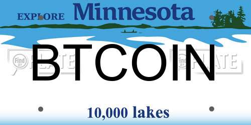 BTCOIN Minnesota License Plate