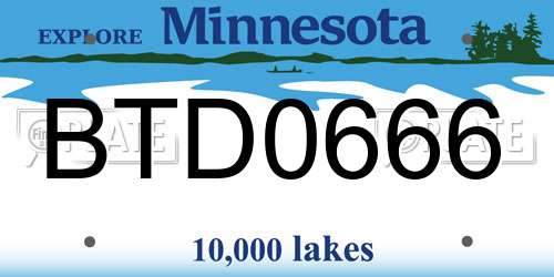 BTD0666 Minnesota License Plate