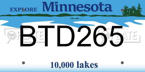 BTD265 Minnesota License Plate