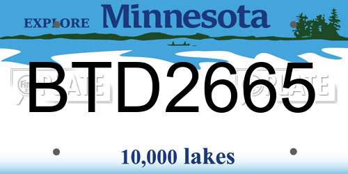 BTD2665 Minnesota License Plate