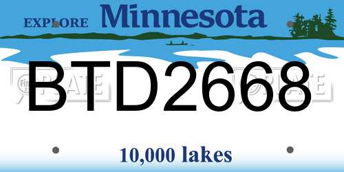 BTD2668 Minnesota License Plate