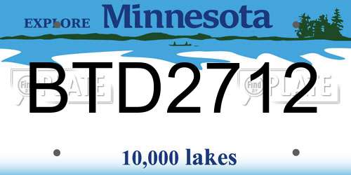 BTD2712 Minnesota License Plate