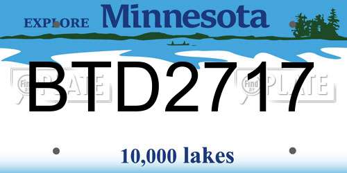 BTD2717 Minnesota License Plate
