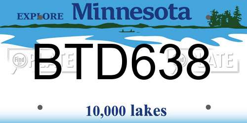 BTD638 Minnesota License Plate