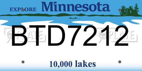 BTD7212 Minnesota License Plate