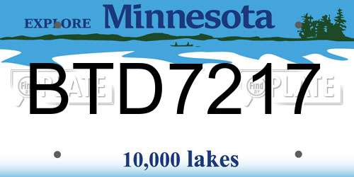 BTD7217 Minnesota License Plate