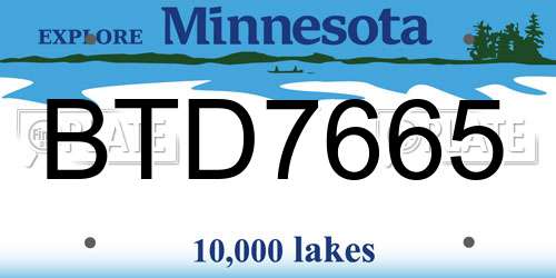 BTD7665 Minnesota License Plate