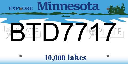 BTD7717 Minnesota License Plate